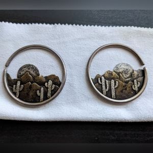 Ritual Remains 10g Sterling Silver Desertscape Hoops